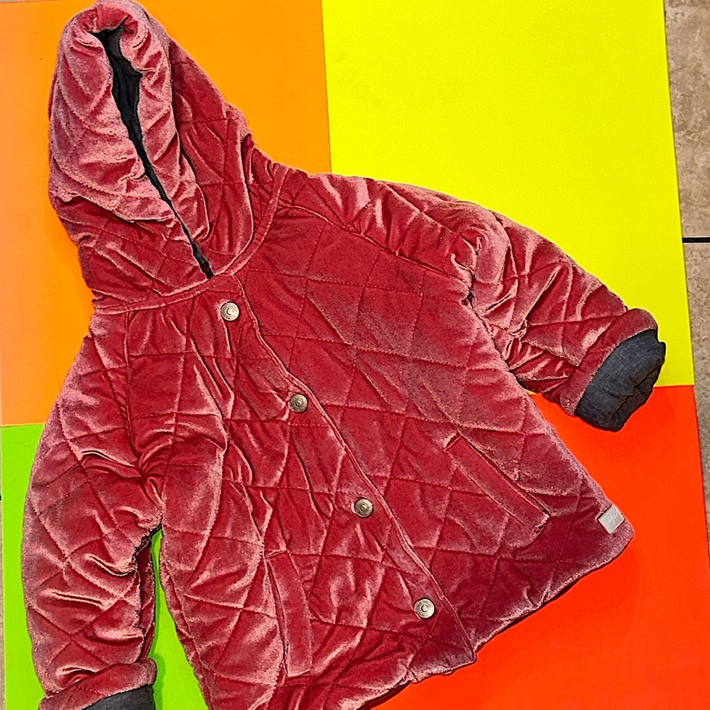 Girls pink button polyester jacket